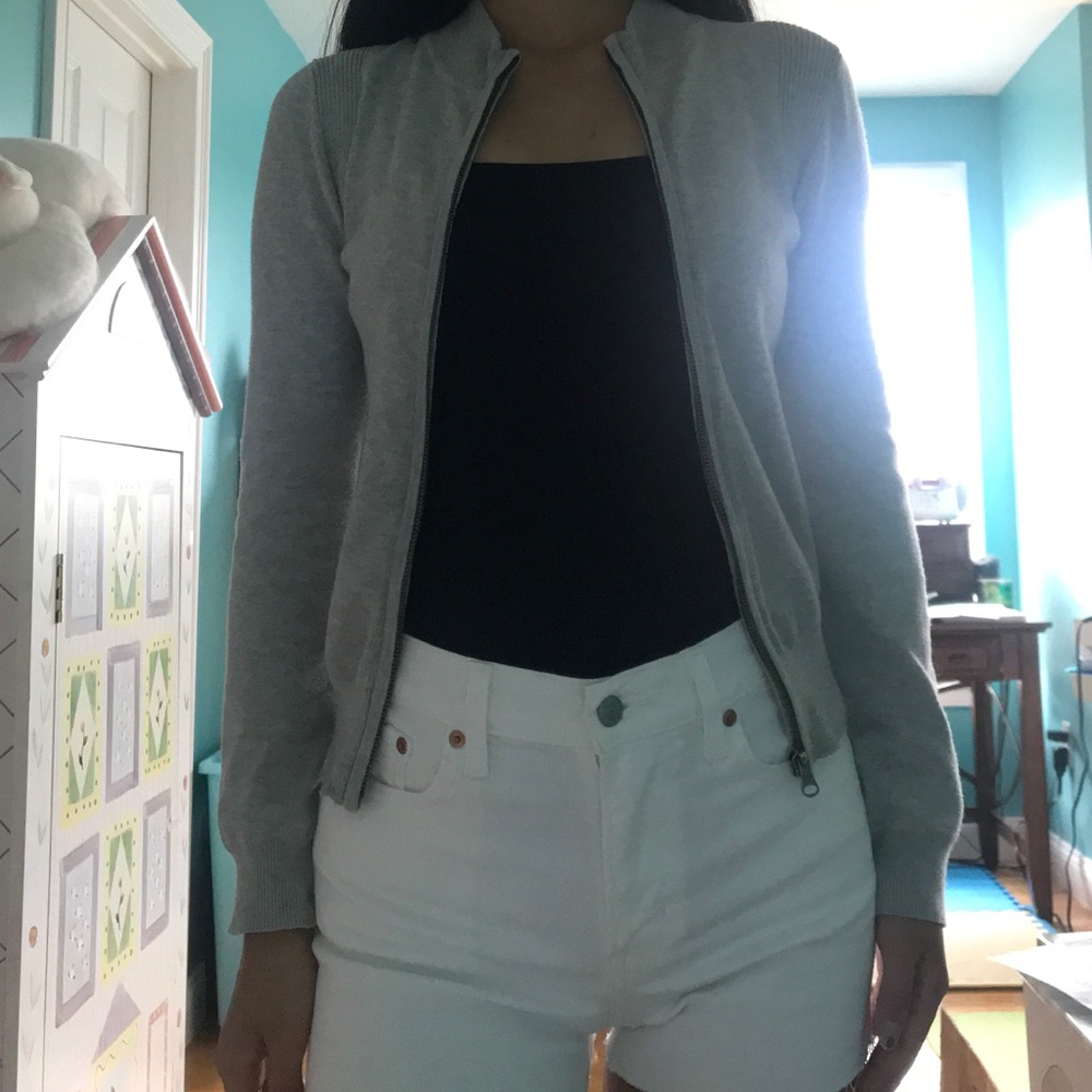 Grey Zip-up Sweater